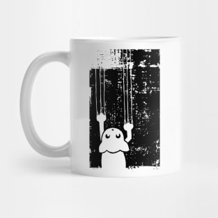 Scratch Cat Grunge Distressed Cute Cat Black Mug